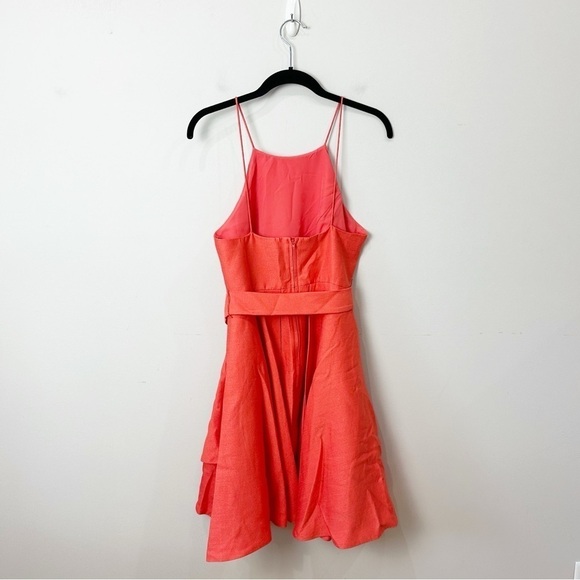 C/MEO COLLECTIVE Paneled Layered Asymmetric Dress Salmon Coral Dress Mini - Picture 4 of 9